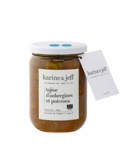 Tajine d'aubergines et poivrons bio 550g - Karine & Jeff Tajine d'aubergines et poivrons bio 550g - Karine & Jeff