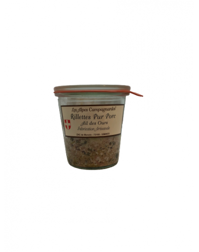 Rillettes artisanal pur porc à l'ail des ours 200g - Les Alpes campagnardes Rillettes artisanal pur porc à l'ail des ours 200g - Les Alpes campagnardes