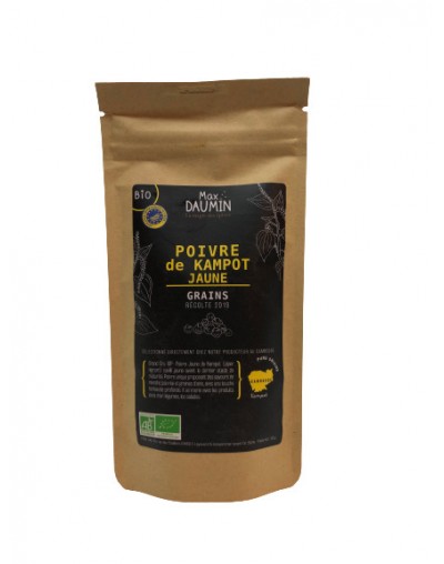 Poivre de kampot jaune bio en grain du Cambodge 55g - Max DAUMIN Poivre de kampot jaune bio en grain du Cambodge 55g - Max DAUMIN