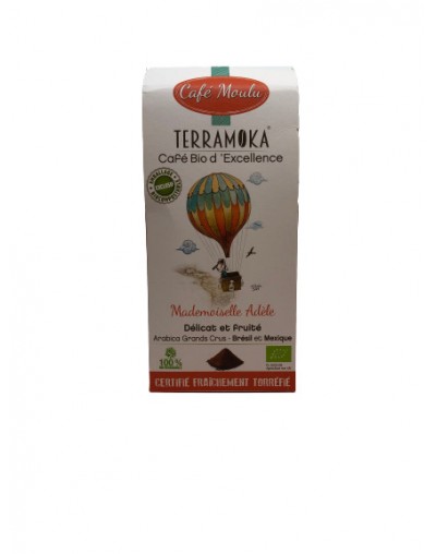 Café bio d'excellence "Mademoiselle Adèle" 250g  - Terramoka Café bio d'excellence "Mademoiselle Adèle" 250g  - Terramoka