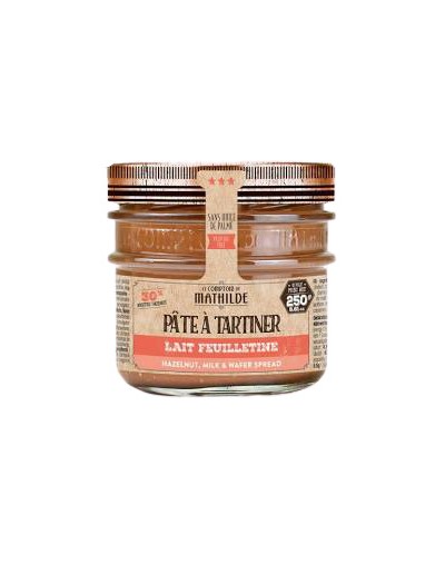 Pâte à tartiner au lait feuilletine 250g - Le comptoir de Mathilde Pâte à tartiner au lait feuilletine 250g - Le comptoir de Mathilde