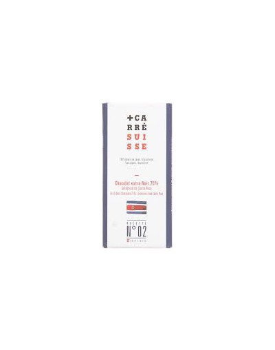 Chocolat extra noir 75% du Costa Rica 100g - Carré Suisse Chocolat extra noir 75% du Costa Rica 100g - Carré Suisse
