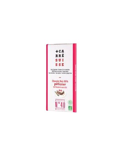 Chocolat noir patissier à 65% 200g - Carré Suisse Chocolat noir patissier à 65% 200g - Carré Suisse