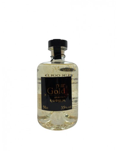 Liqueur de Poire William's aux paillettes d'or " Pur Gold " 50cl - René de Miscault Liqueur de Poire William's aux paillettes d'or " Pur Gold " 50cl - René de Miscault